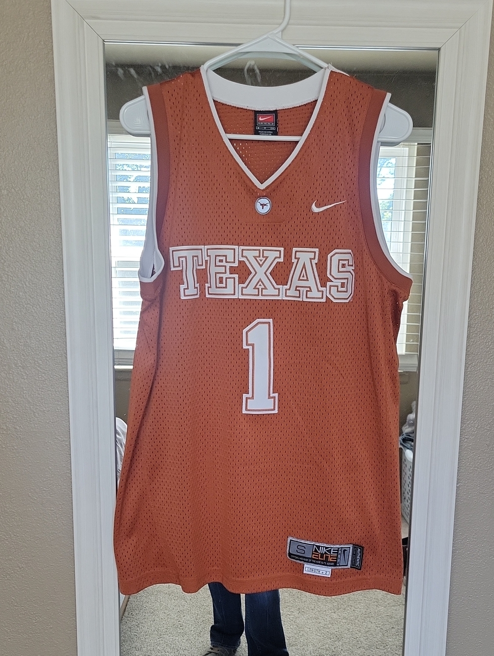 Nike Texas Longhorns #1 Orange Basketball Jersey- Small
